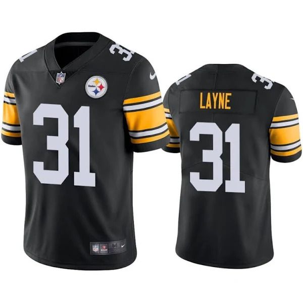 Men Pittsburgh Steelers #31 Justin Layne Nike Black Limited NFL Jersey->pittsburgh steelers->NFL Jersey